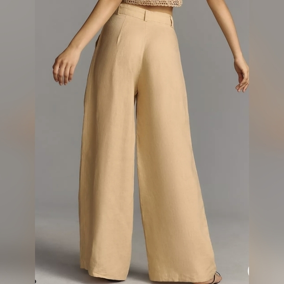 Faithful the Brand Circa Wide Leg Linen Trouser Pants in Honey Size 6 NWT - Picture 4 of 12